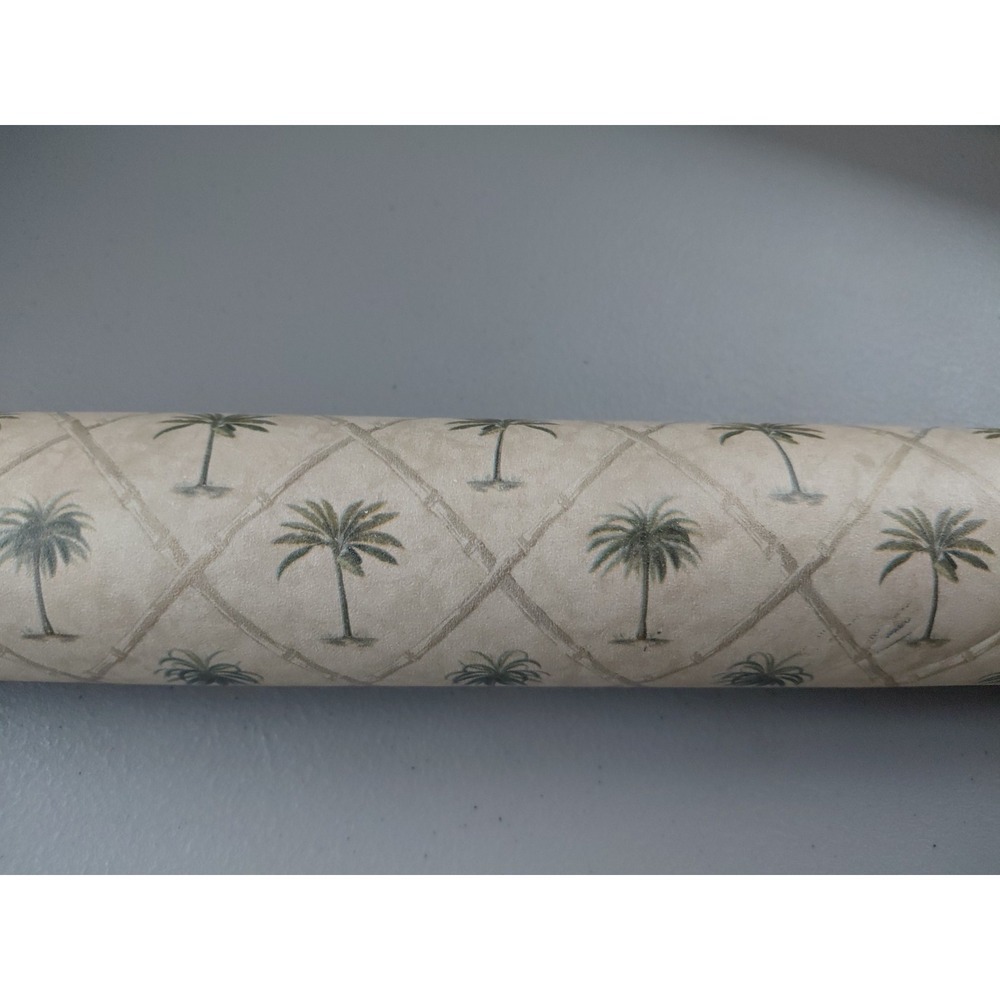 Waverly Wallpaper Palm Tree 3 Rolls 56 sq ft EACH Tropical Countryside NEW Beige - Picture 5 of 7